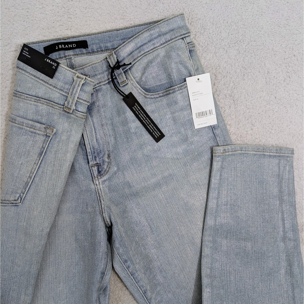 NEW! J Brand Women's 31 835 Mid Rise Crop Skinny Leg Jeans Light Wash $278‎